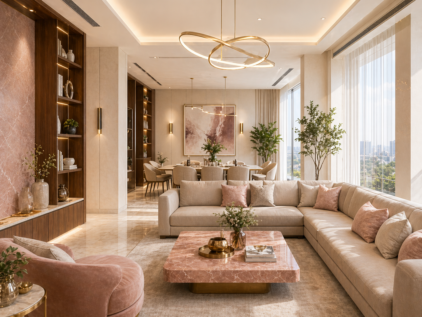Luxury Indian residential interior with detail-led joinery and warm lighting